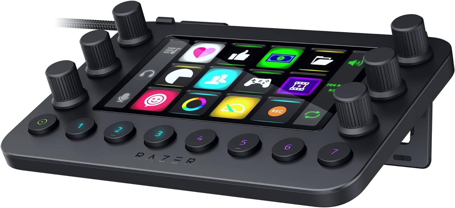 Razer Stream Controller: All-In-One Keypad for Streaming - 12 Haptic Switchblade Keys - 6 Tactile Analog Dials - 8 Programmable Buttons - Designed for PC & Mac Razer Stream Controller: All-In-One Keypad for Streaming - 12 Haptic Switchblade Keys - 6 Tactile Analog Dials - 8 Programmable Buttons - Designed for PC & Mac